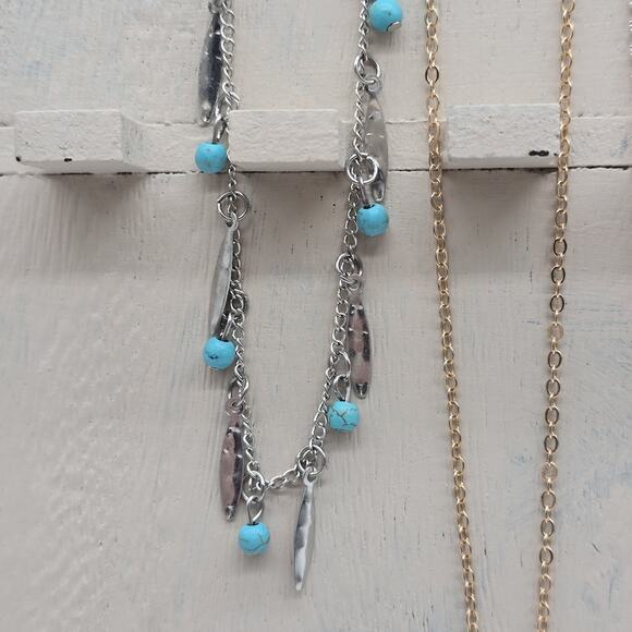 Lot of 7 Random Pick Fashion Chain Necklaces Silver Gold Tone - Picture 5 of 7